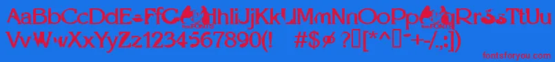 Optie Font – Red Fonts on Blue Background