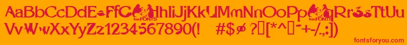 Optie Font – Red Fonts on Orange Background