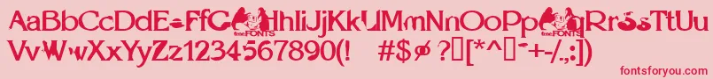 Optie Font – Red Fonts on Pink Background