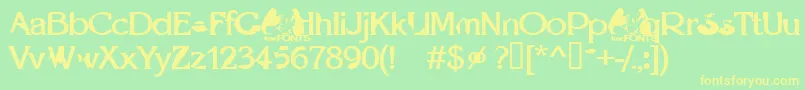 Optie Font – Yellow Fonts on Green Background