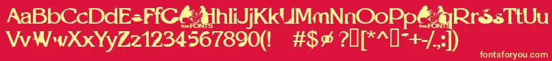 Optie Font – Yellow Fonts on Red Background