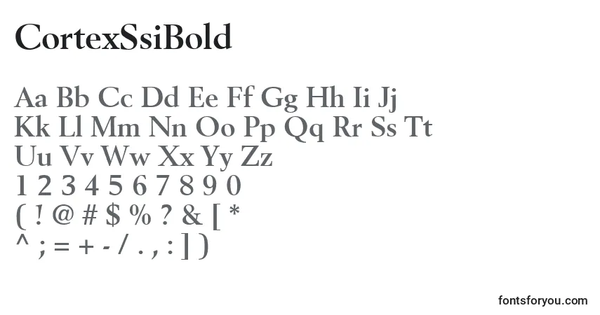 Шрифт CortexSsiBold – алфавит, цифры, специальные символы