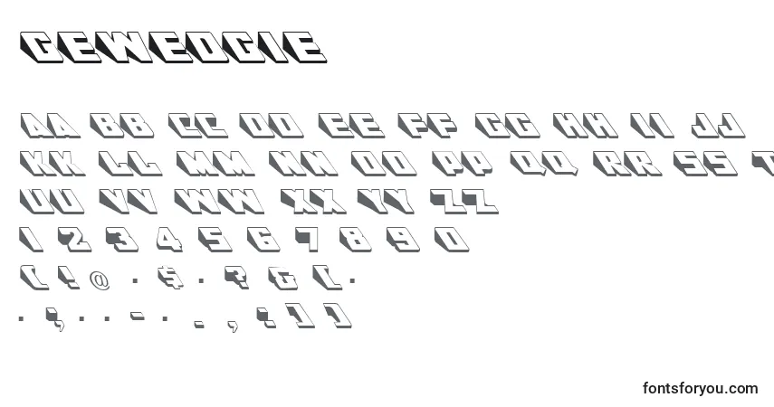 Шрифт GeWedgie – алфавит, цифры, специальные символы