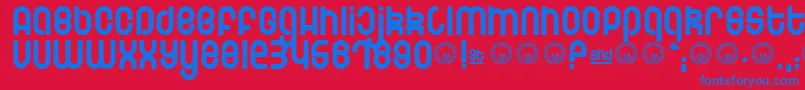 Шрифт Schmotto – синие шрифты на красном фоне