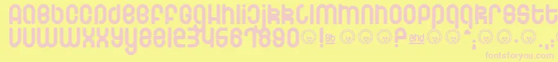 Schmotto Font – Pink Fonts on Yellow Background