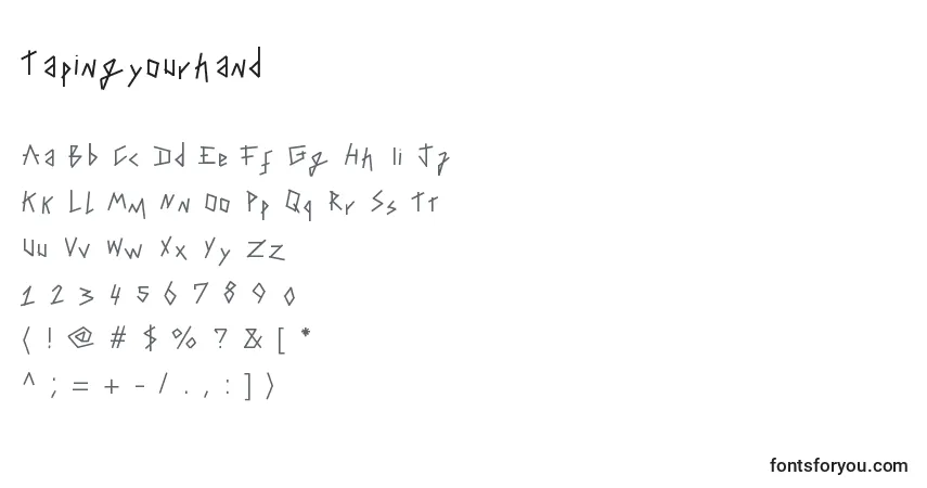 Tapingyourhandフォント–アルファベット、数字、特殊文字