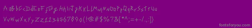 フォントTapingyourhand – 紫の背景に灰色の文字