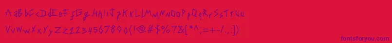 Tapingyourhand Font – Purple Fonts on Red Background