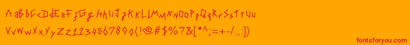 Шрифт Tapingyourhand – красные шрифты на оранжевом фоне