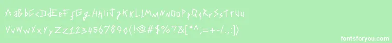 Tapingyourhand Font – White Fonts on Green Background