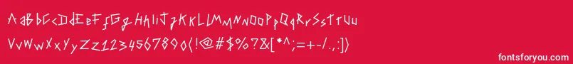 Tapingyourhand Font – White Fonts on Red Background