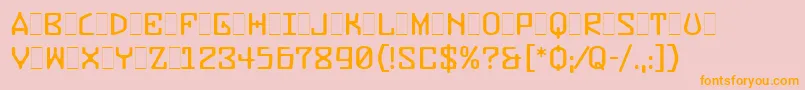 Fonte BuzzerThreeLetPlain.1.0 – fontes laranjas em um fundo rosa