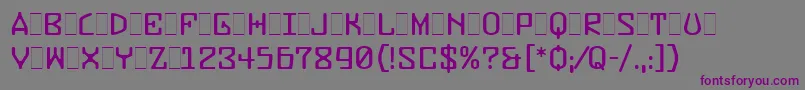 Fonte BuzzerThreeLetPlain.1.0 – fontes roxas em um fundo cinza