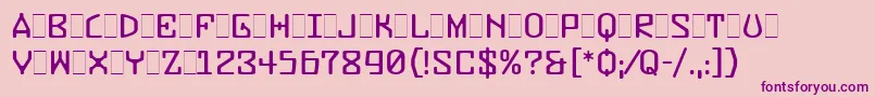 フォントBuzzerThreeLetPlain.1.0 – ピンクの背景に紫のフォント