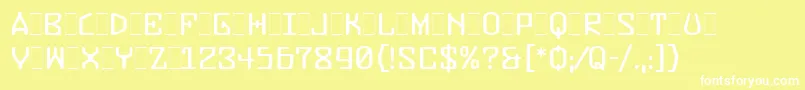 BuzzerThreeLetPlain.1.0 Font – White Fonts on Yellow Background