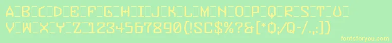 BuzzerThreeLetPlain.1.0 Font – Yellow Fonts on Green Background