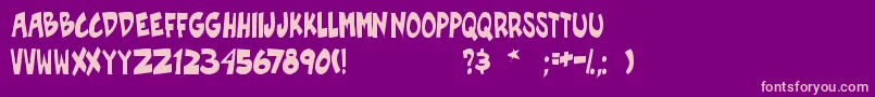 PgRoofRunnersActive Font – Pink Fonts on Purple Background