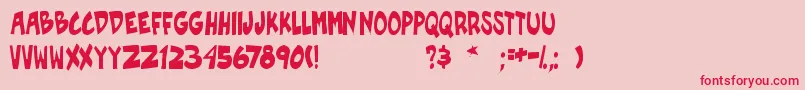 PgRoofRunnersActive Font – Red Fonts on Pink Background