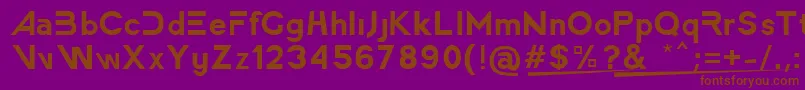 AmericaFasterRegular-fontti – ruskeat fontit violetilla taustalla