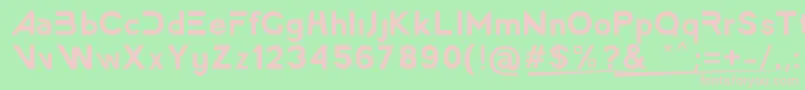AmericaFasterRegular-fontti – vaaleanpunaiset fontit vihreällä taustalla