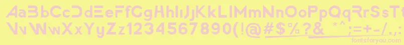 AmericaFasterRegular Font – Pink Fonts on Yellow Background