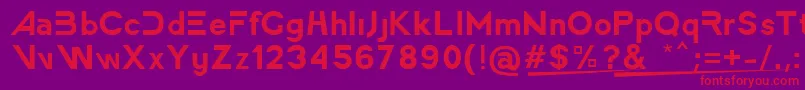 AmericaFasterRegular Font – Red Fonts on Purple Background