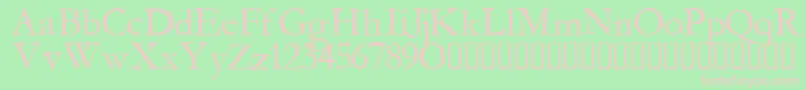 ManaMana-fontti – vaaleanpunaiset fontit vihreällä taustalla