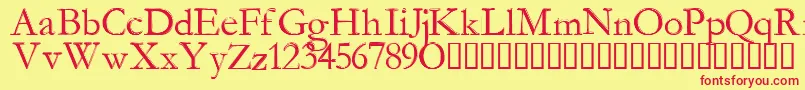 ManaMana-Schriftart – Rote Schriften auf gelbem Hintergrund