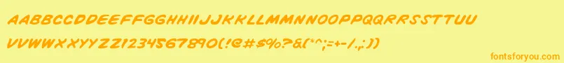 Vinotef Font – Orange Fonts on Yellow Background