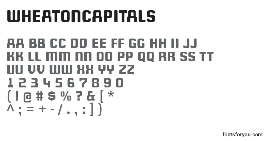 Czcionka WheatonCapitals – alfabet, cyfry, specjalne znaki