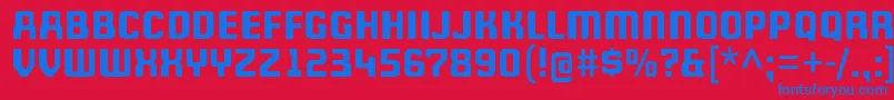 WheatonCapitals Font – Blue Fonts on Red Background