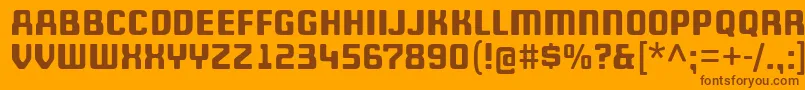 Fonte WheatonCapitals – fontes marrons em um fundo laranja