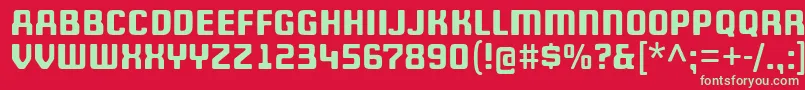 フォントWheatonCapitals – 赤い背景に緑の文字