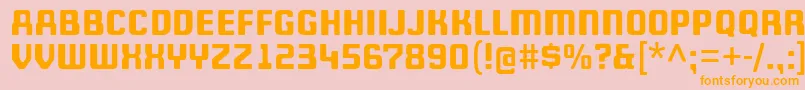 WheatonCapitals-Schriftart – Orangefarbene Schriften auf rosa Hintergrund
