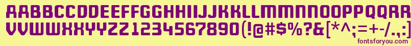 WheatonCapitals Font – Purple Fonts on Yellow Background