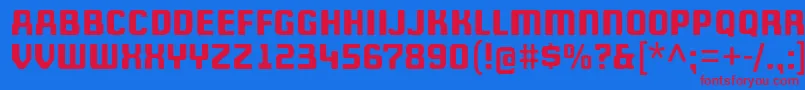 WheatonCapitals Font – Red Fonts on Blue Background