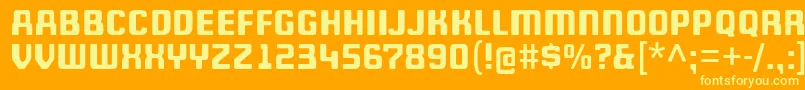 Шрифт WheatonCapitals – жёлтые шрифты на оранжевом фоне