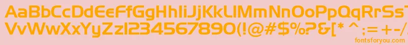 フォントHandgotn – オレンジの文字がピンクの背景にあります。