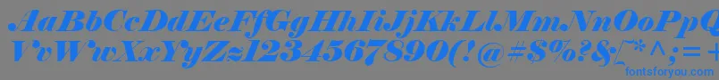Fonte ElephantItalic – fontes azuis em um fundo cinza