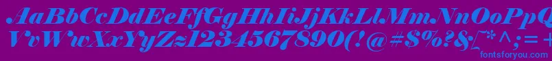 ElephantItalic-fontti – siniset fontit violetilla taustalla