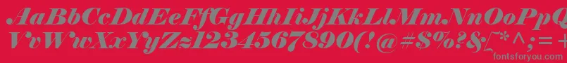 Fonte ElephantItalic – fontes cinzas em um fundo vermelho