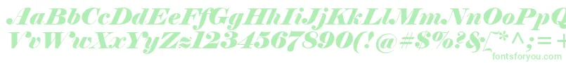 Fonte ElephantItalic – fontes verdes em um fundo branco