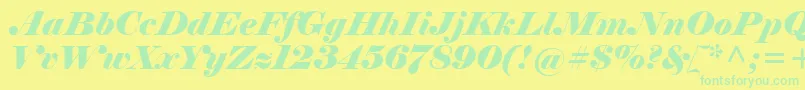 Police ElephantItalic – polices vertes sur fond jaune