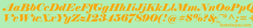 Police ElephantItalic – polices orange sur fond vert