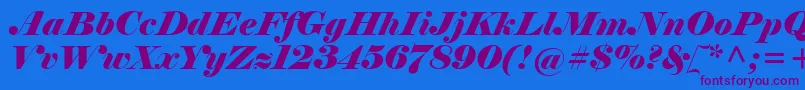 ElephantItalic Font – Purple Fonts on Blue Background