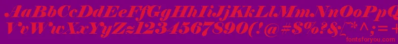 Fonte ElephantItalic – fontes vermelhas em um fundo violeta
