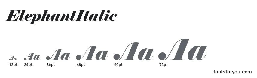 ElephantItalic Font Sizes