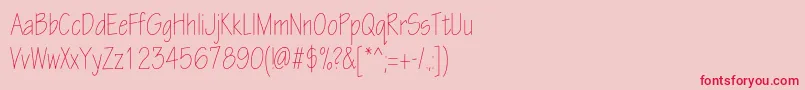 Eskiztwolightcondc Font – Red Fonts on Pink Background
