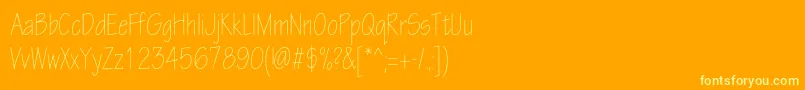 フォントEskiztwolightcondc – オレンジの背景に黄色の文字