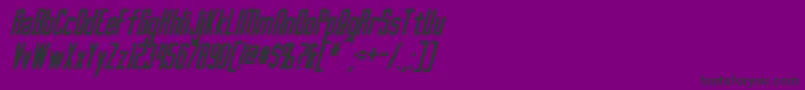 GothamNightsBoldItalic-Schriftart – Schwarze Schriften auf violettem Hintergrund